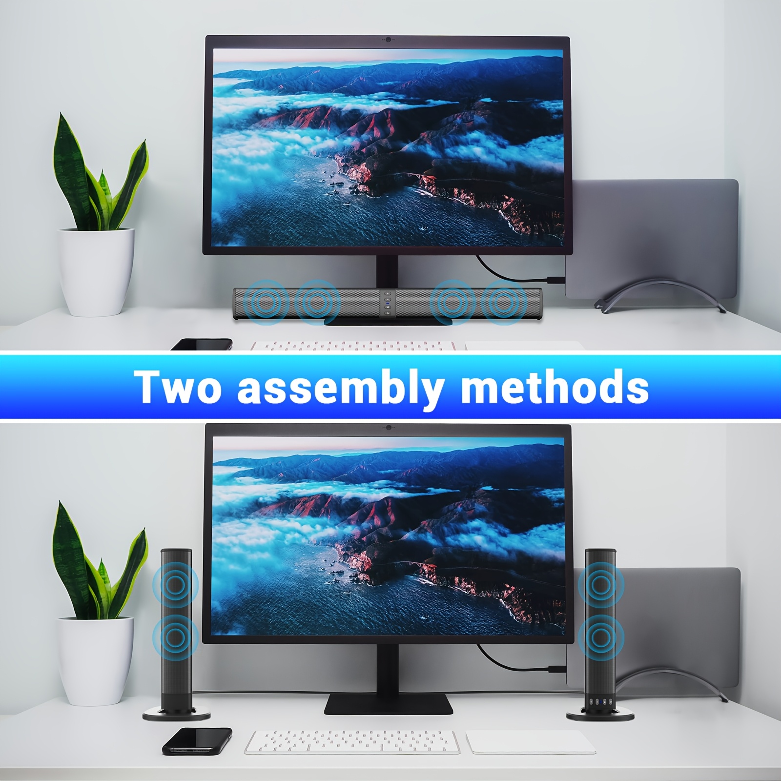 Wireless Home Theater Soundbar with Removable Design