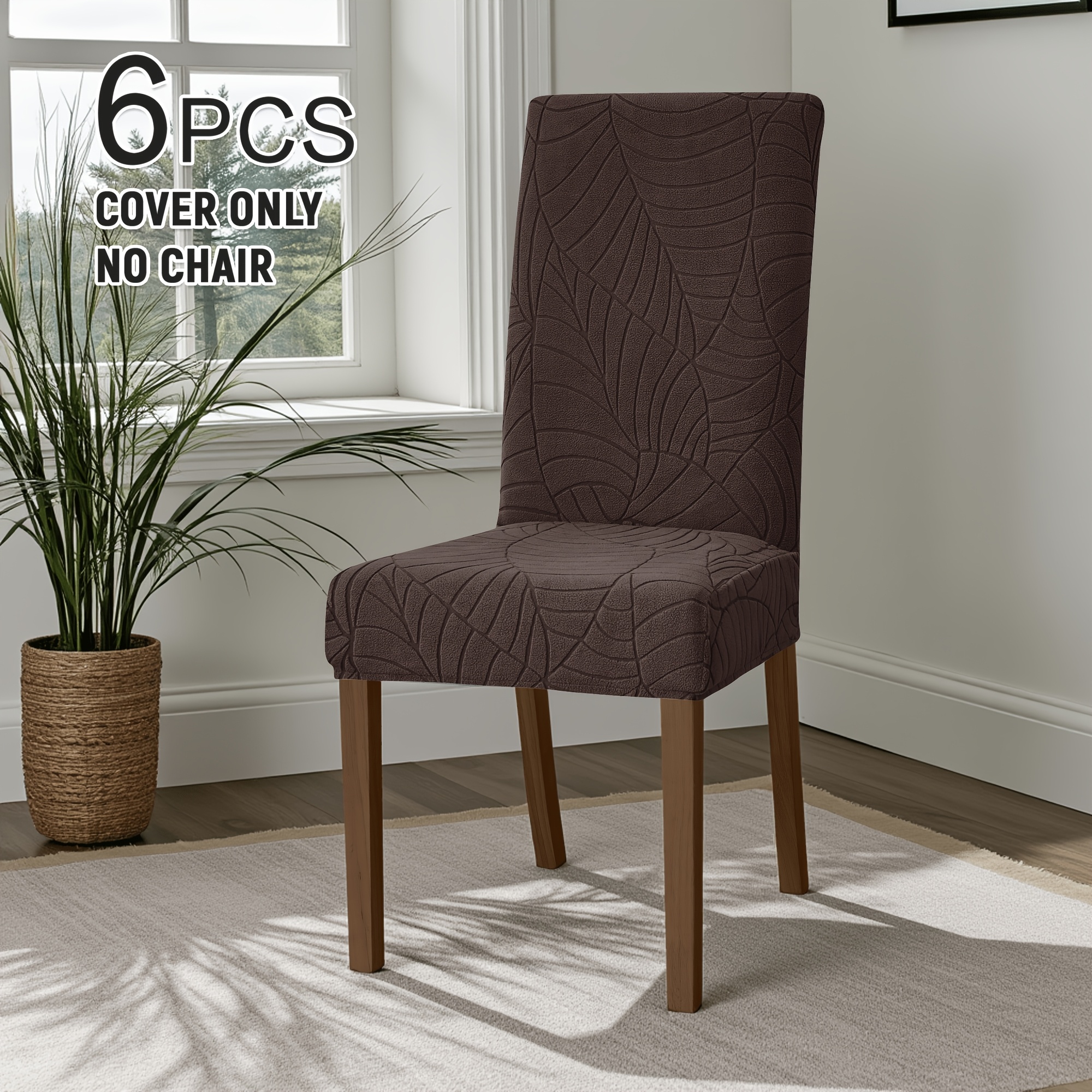 TEMU 4/6 stuks Jacquard Stretch Velvet Tafel- en Stoelhoezen, Hotel Thuis Restaurant Eetkamer Stoelhoezen voor Vakanties Kerst Decoratie
