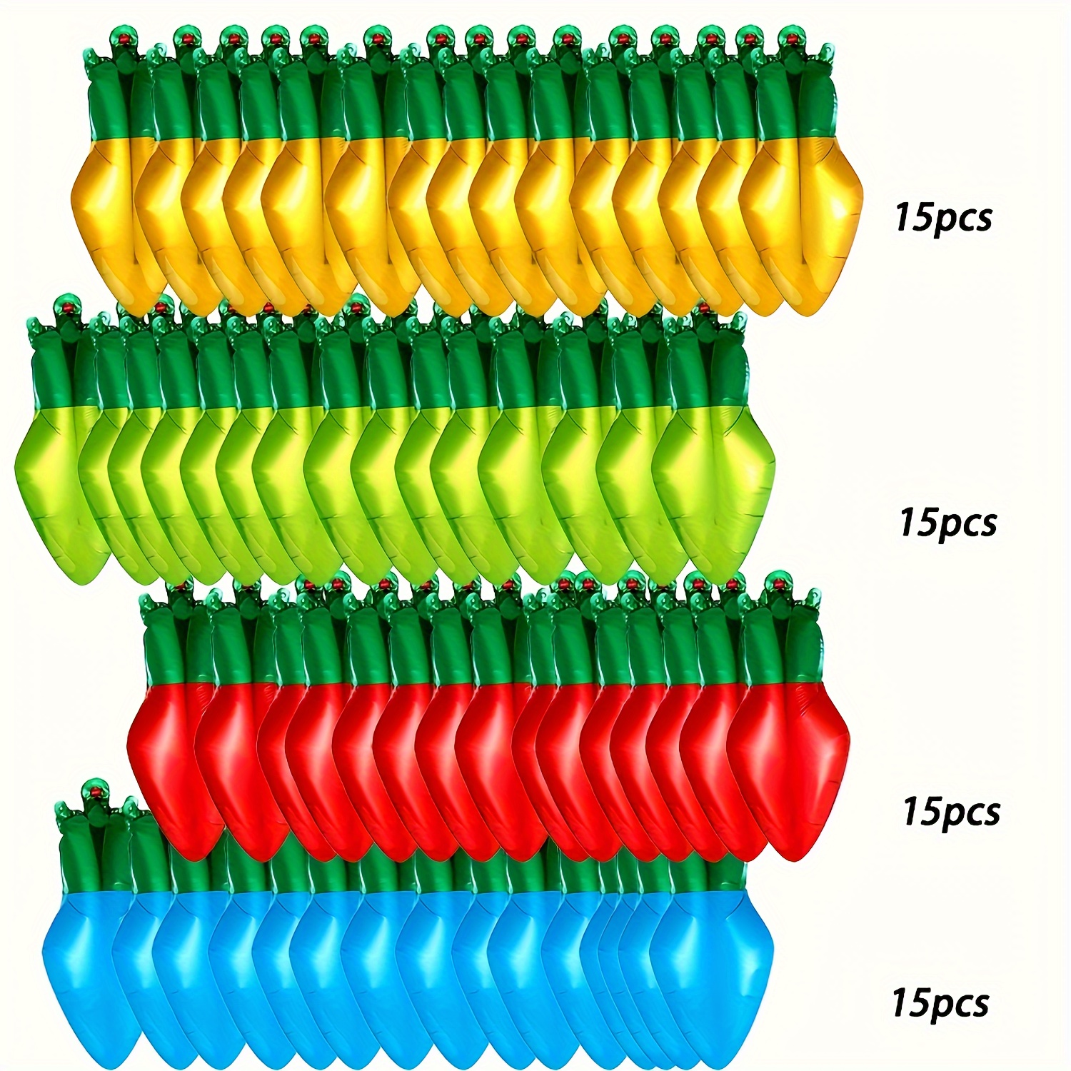 

60 Pack Christmas Light Bulb Shaped Balloons - Film d'aluminium, Multicolore, Non-électrique pour les 14 ans et plus | Idéal pour la décoration de mariage, de Noël et de fêtes d'été