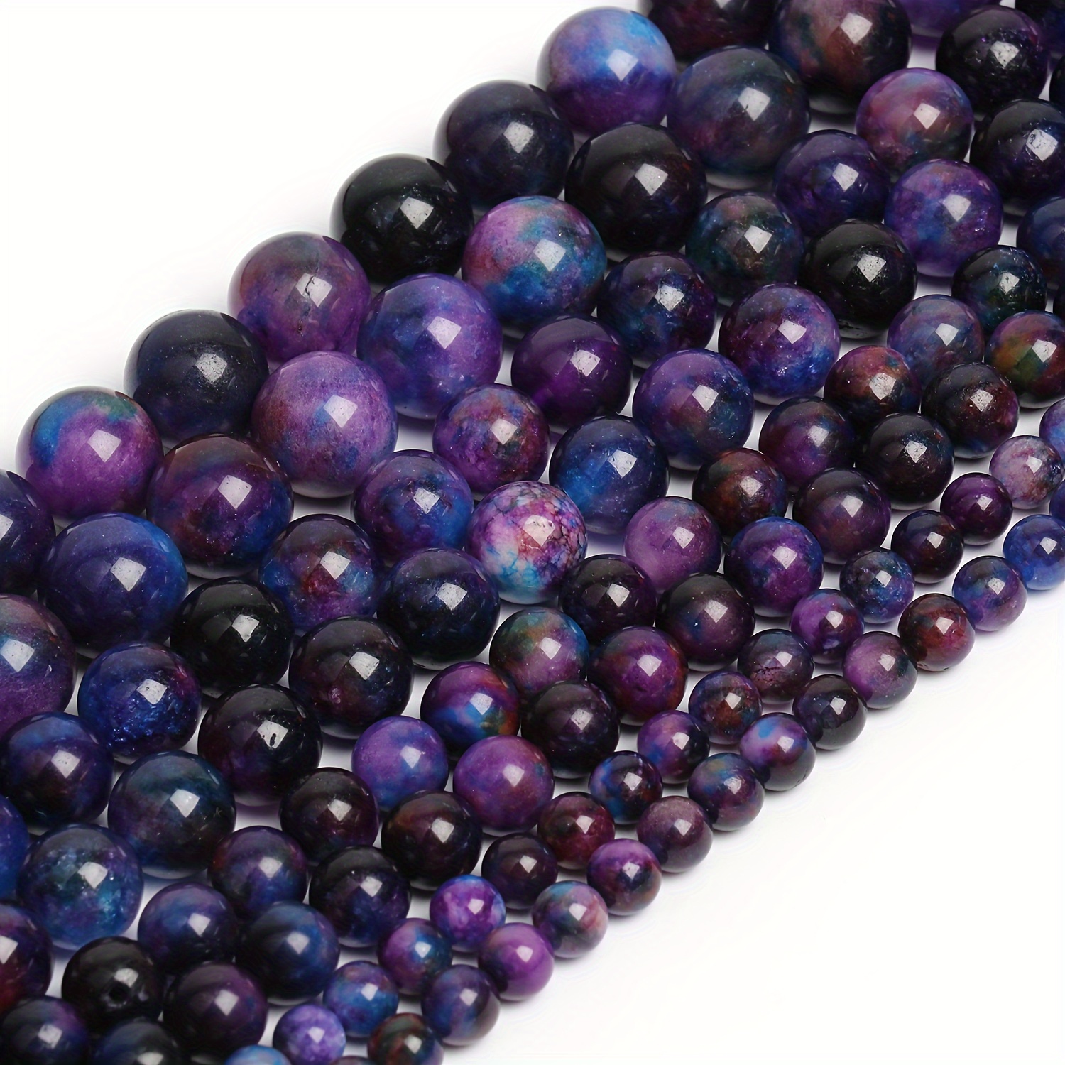 

6/8/10/12mm Natural Stone Dark Purple Sugilite Stone Beads, Round Loose Spacer Beads For Jewelry Making, Diy Charm Bracelet Necklace Women's Gift