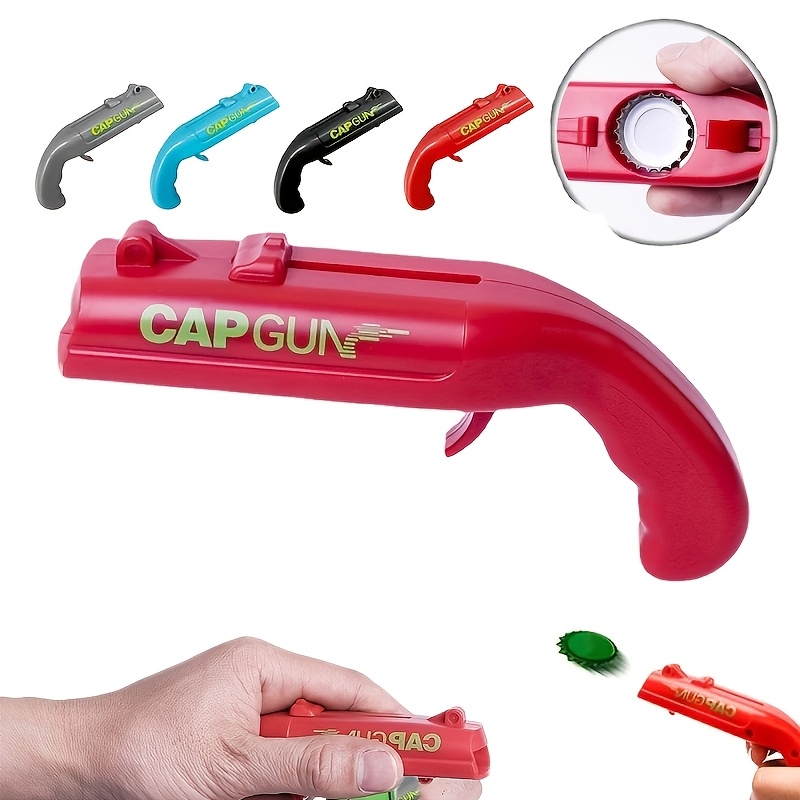Artikelbild flaschenverschluss-pistole | tragbarer getränke-flaschenöffner, flaschenverschluss-sender, küchenparty-zubehör, kunststoff, 13cm/5.11in lang, 6cm/2.36in breit, 40g/1.41oz, marke: cap gun