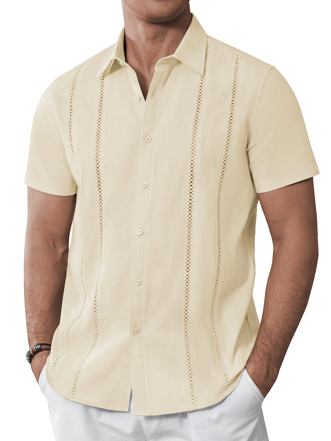 guayabera hombre manga corta