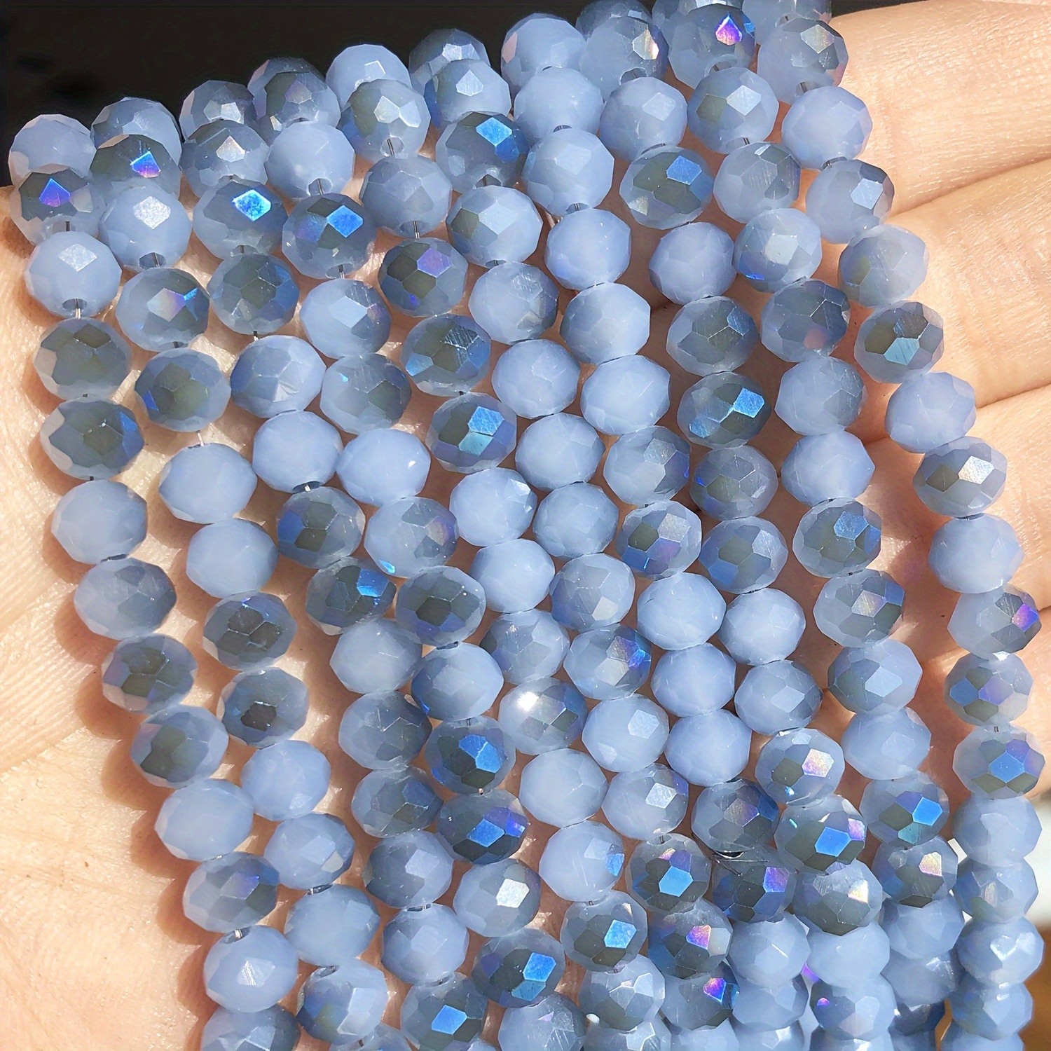 

Glass Bead Assortment For Jewelry Making, Faceted Beads In Shades Of Blue - 129/136/91/68pcs Crystal Glass Spacer Beads For Diy Bracelets, Necklaces And Crafts, 3/4/6/8mm