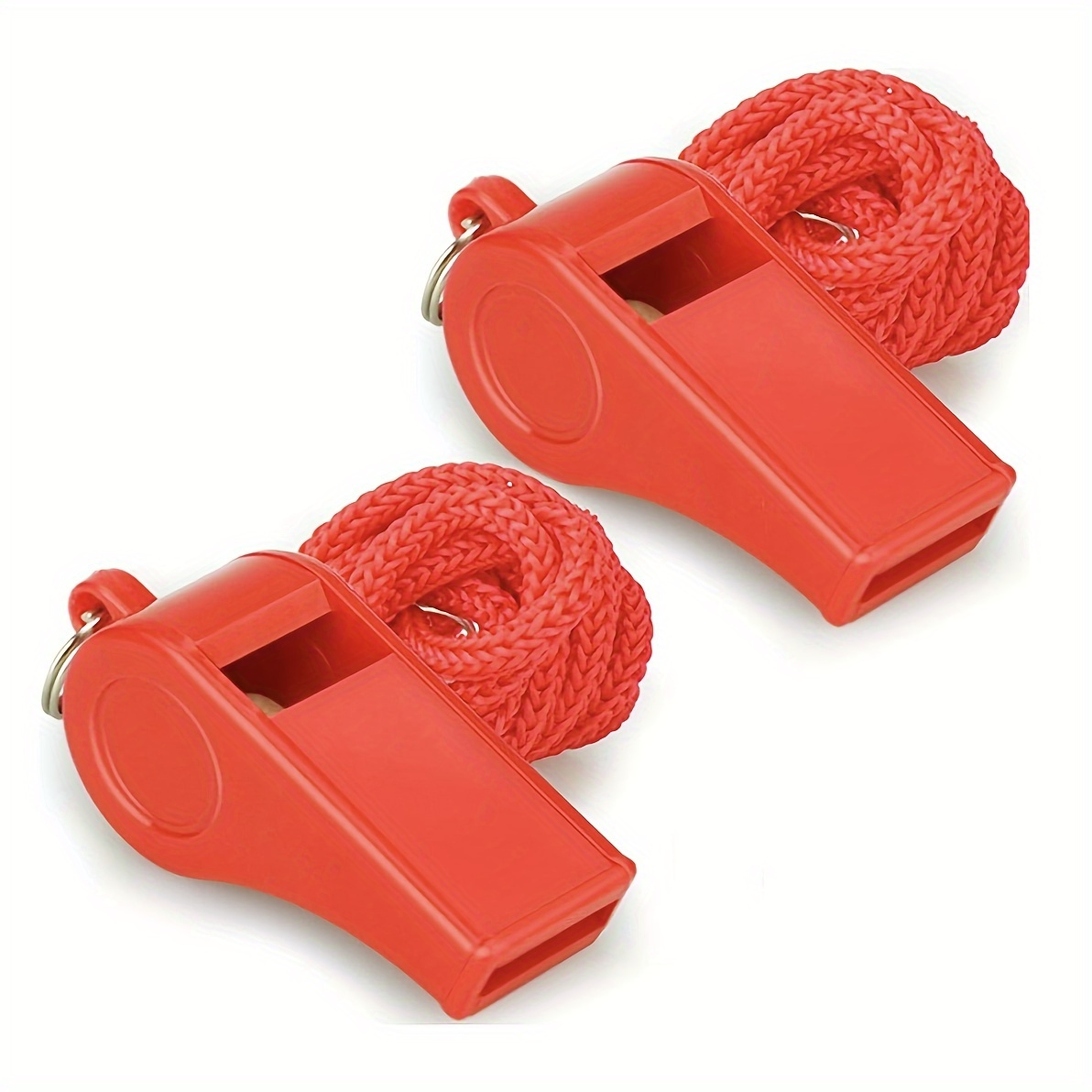 2pcs Red Plastic Sports Whistle Set, With Lanyard, Sound, Suitable For , And