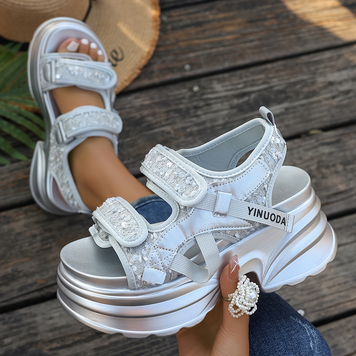 2025 summer new style 10cm platform wedge sandals women - Temu