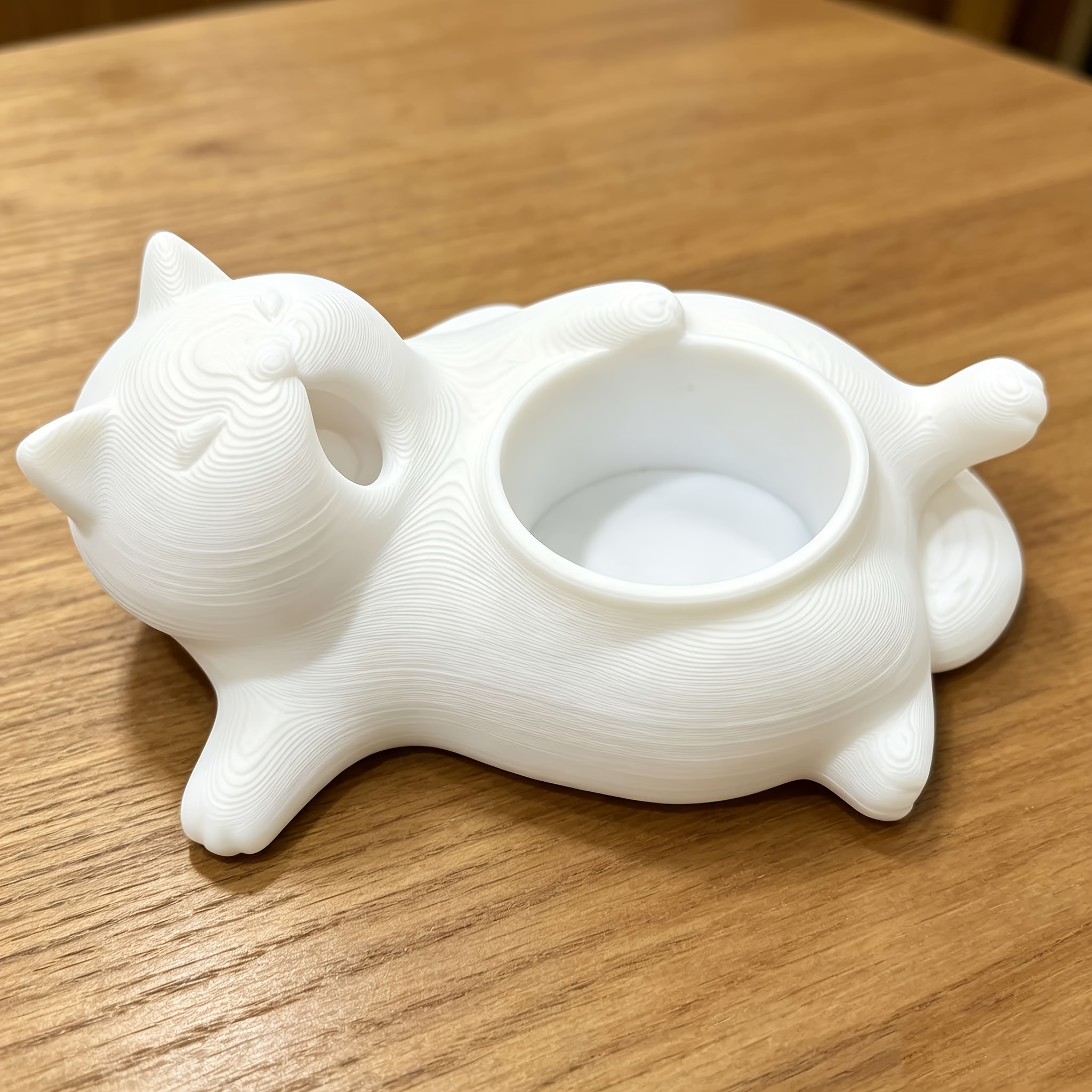 TEMU 1pc Bohemian Cute Cat Flower Pot, Lightweight Multi-functional Synthetic Resin, Drop-proof, For Indoor And Outdoor Use