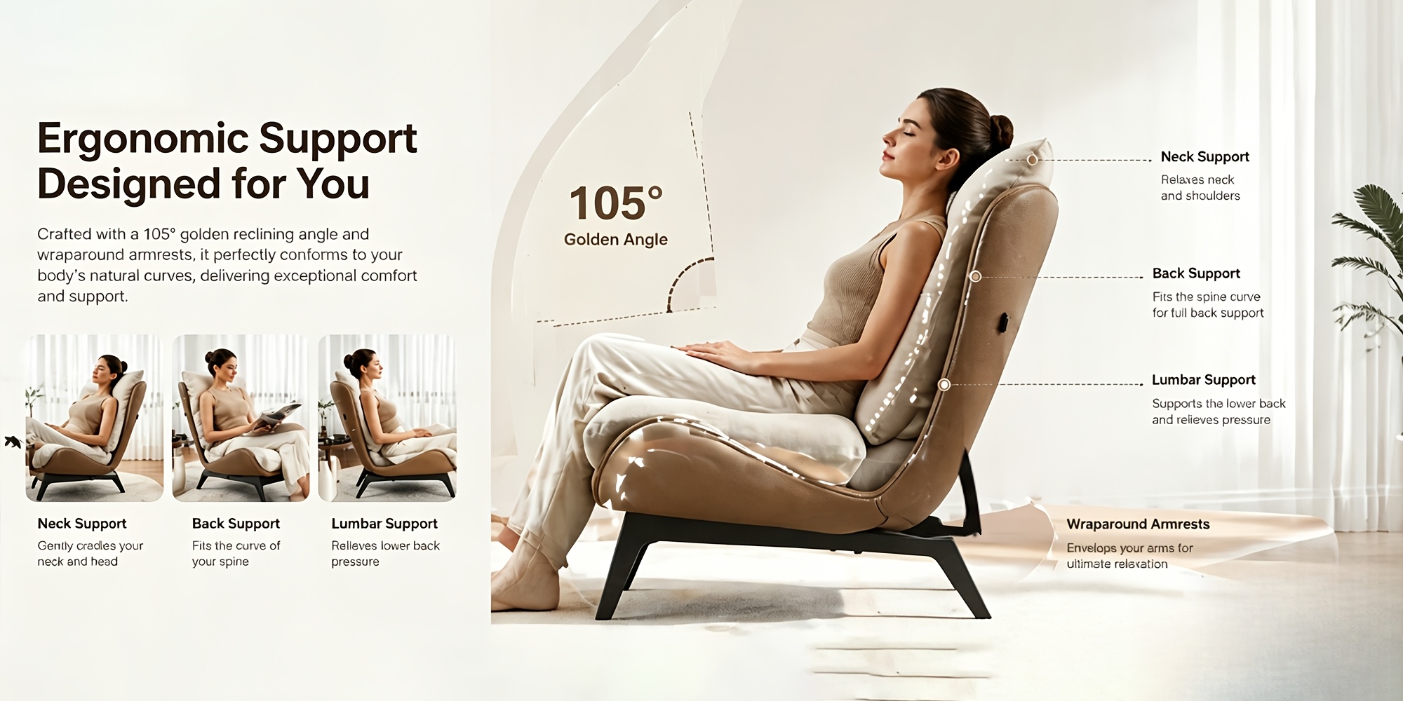 Modern Single Sofa Chair with Ottoman Footrest - Comfortable Armchair with Armrests, Solid Wood Frame & Cushioned Seat, Beige/ Brown/Black/Navy Blue/Gray Upholstered Fabric Accent Chair for Living Room, Bedroom, Balcony - Easy Assembly Required, Space-Saving Design, Foam Padding & Sturdy Hardwood Construction, Minimalist Style, Versatile for Reading or Relaxing