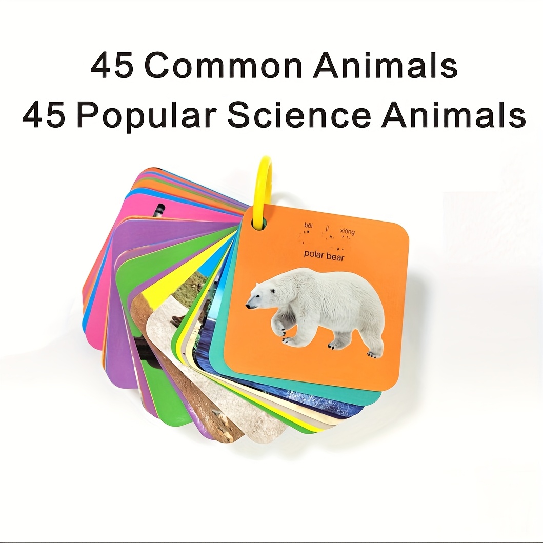 Learn 45 Common Animals And 45 Animal Cards., Classroom , Homeschooling Material, , Design, Content, , Animal Facts, Wildlife Knowledge, Nature Enthusiasts, Teachers