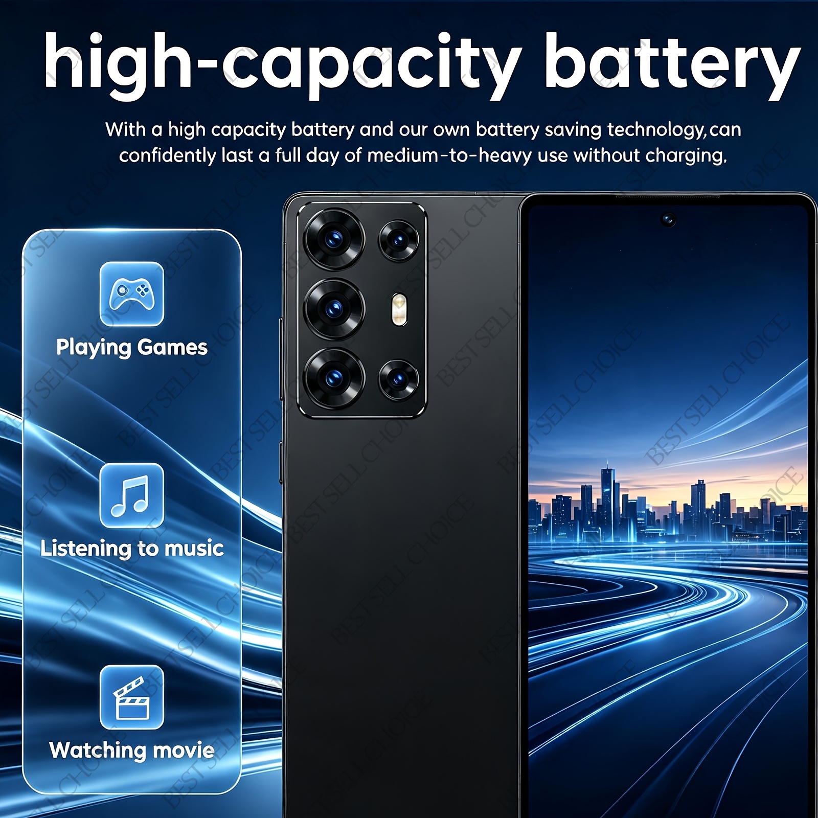 Powerful 6+64GB Unlocked 5G Cell Phone, 6.8 Inch HD Screen