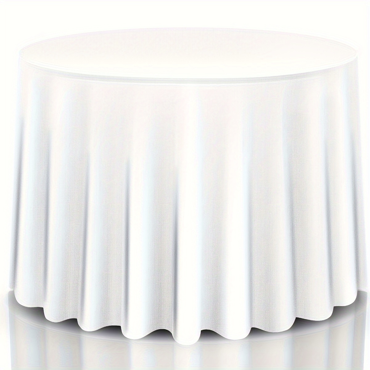 

10 Pcs 120" Round Tablecloth Polyester For Home Wedding Restaurant Party White