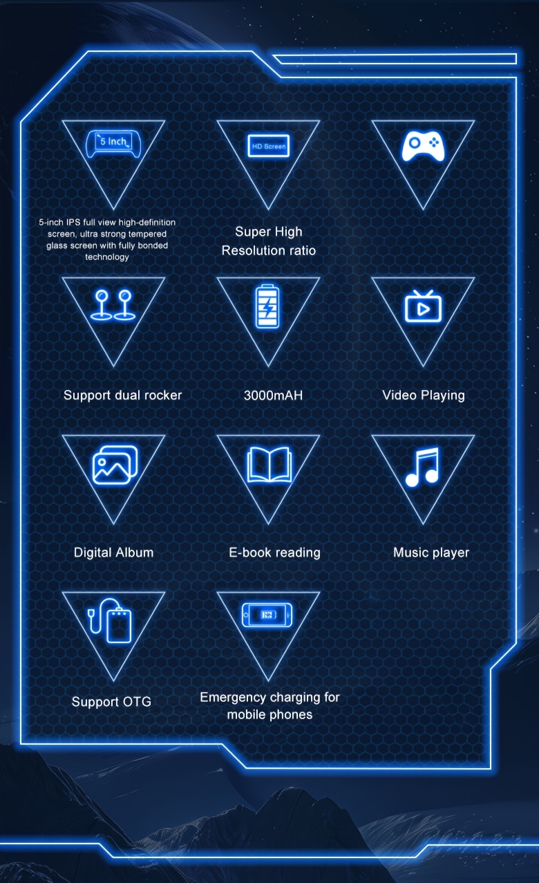 YAJOTIN SF3500 Portable Retro Gaming Console | 5-inch IPS HD Screen, USB Rechargeable, Lithium Battery, Ergonomic Design with Stand, Compact and Durable, Ideal for Birthday, Halloween, Christmas Gifts