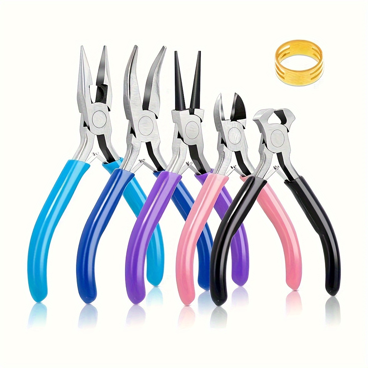 

1 Set Jewelry Making Pliers Kit - Non-powered, Battery-free, Needle, Chain, Round, Bent Nose Pliers & Wire For Wire Wrapping, Earring Crafting & Beading Supplies