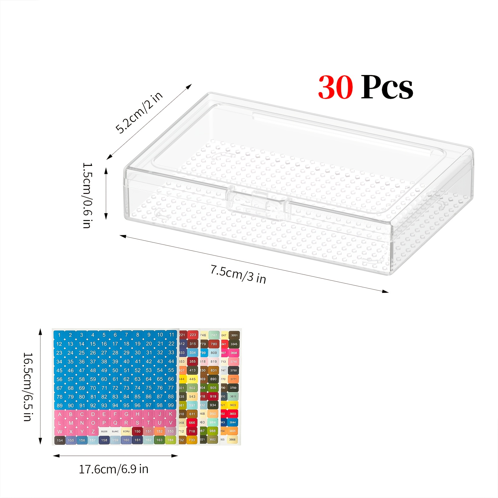 TEMU 30pcs Diamond Painting Trays, Trays With Lids, Storage Containers & Tray, Upgrade Convex Point Bottom Design For Efficient Crafting