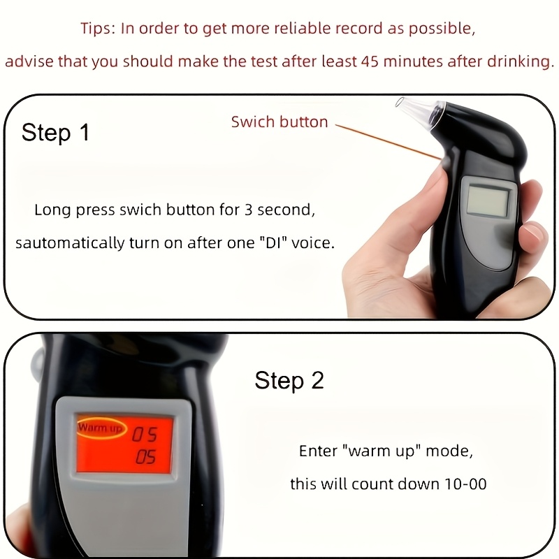 Portable Digital Alcohol Tester - Accurate Blood Alcohol Content Measurement, No Battery Operation Required, Ideal Choice for Car Accessories, Easy to Use, Convenient to Carry - Battery-Free