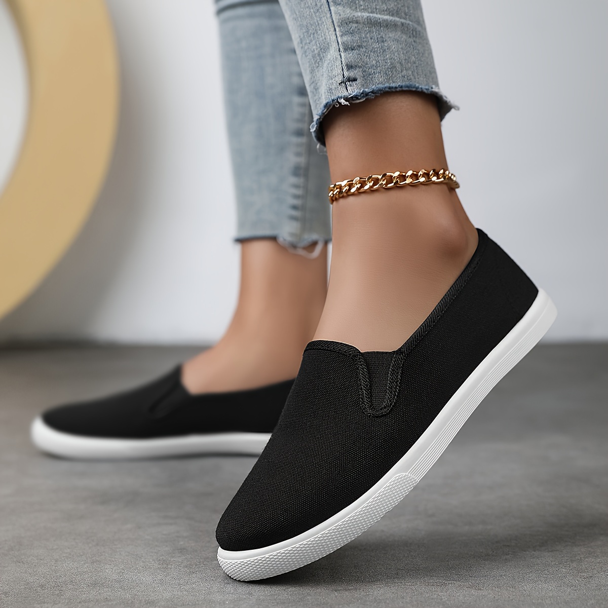 women s classic canvas slip sneakers breathable comfortable details 14