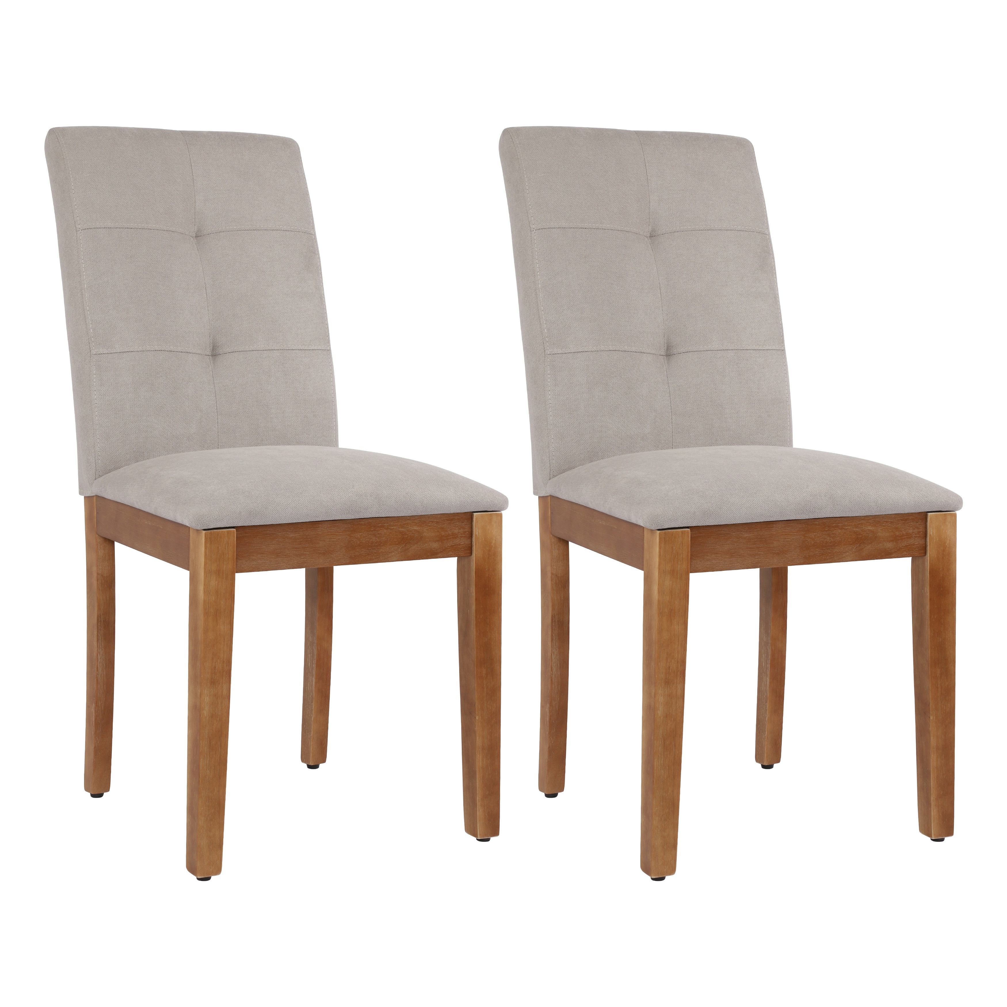 

Dining Chairs Set Of 2, Upholstered Fabric Armless Dining Chairs With Wood Legs, Gray