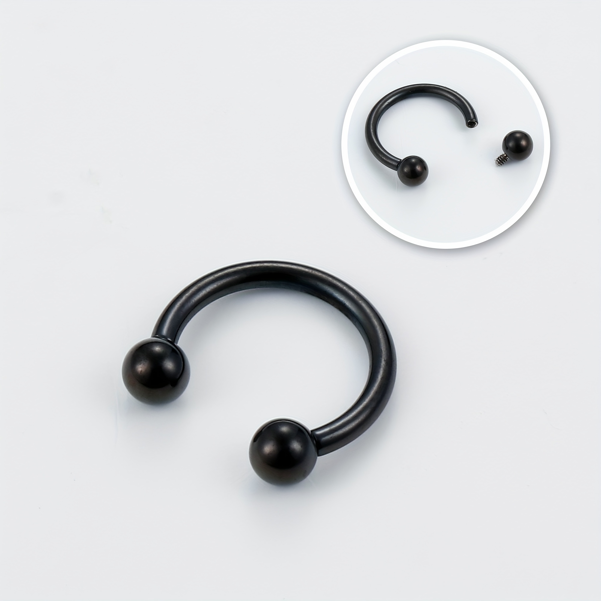 Florideco G23 Titanium 16g Septum Rings For Women Men Horseshoe Barbell Piercing Jewelry For Nose Tragus Eyebrow Helix Daith