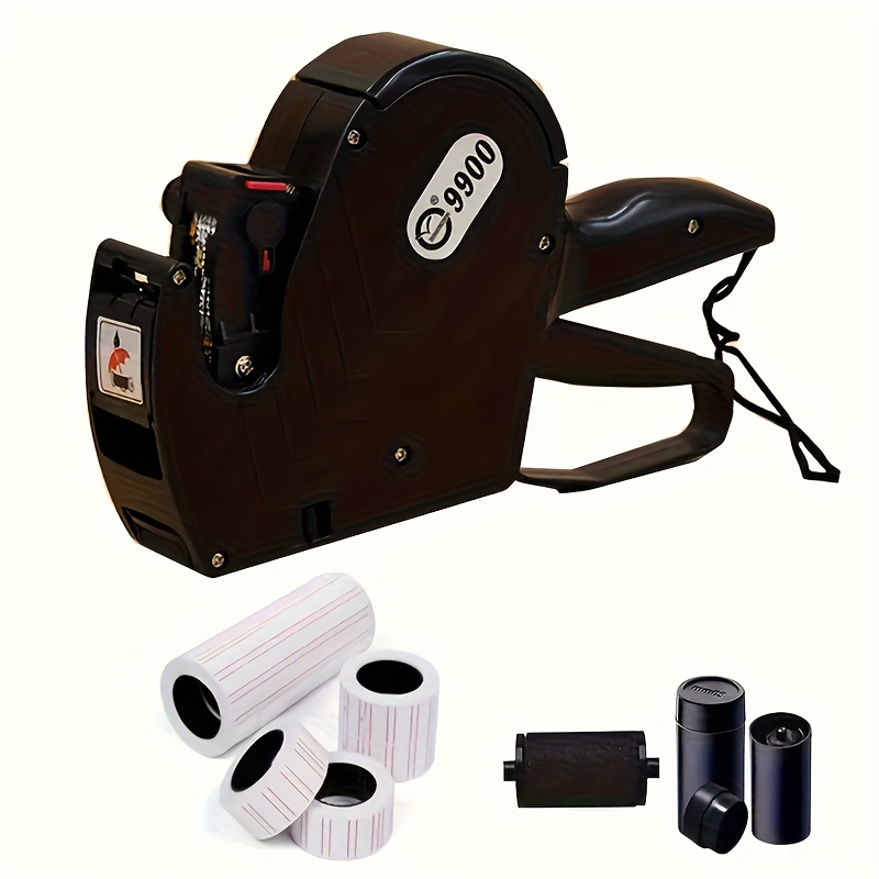 TEMU Digital Price Tag Gun, Includes 5000 Blank White Labels And 3 Ink Cartridges, Suitable For Offices, Retail Stores, Supermarkets, And