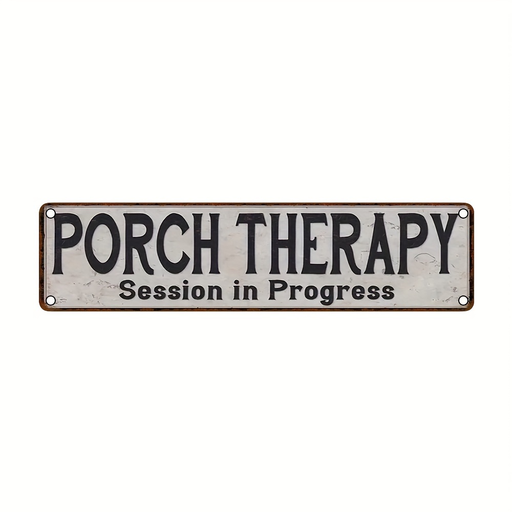 

Porch Therapy Aluminum Sign - 40cm X 10cm - Uv High Definition Printing - Indoor/outdoor Decor - Holiday & Everyday Use