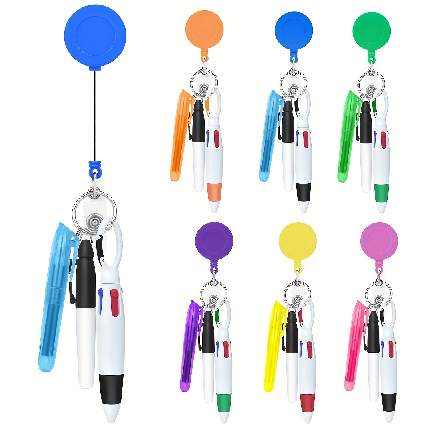 

1 Set Nurse Pen Set - Pen 1pc Marker Pen 1pc Retractable Ball Pen 1pc Nurse Retractable Id Name Badge Reel