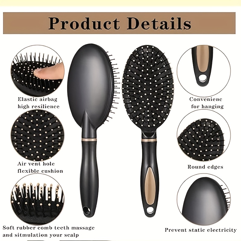 4-delig set kam, modieuze thuisgebruik krullende haarluchtzak kam voor mannen en vrouwen, haarmassagekam stijlkam, rolkam, groothandel plastic kam, multifunctionele kam