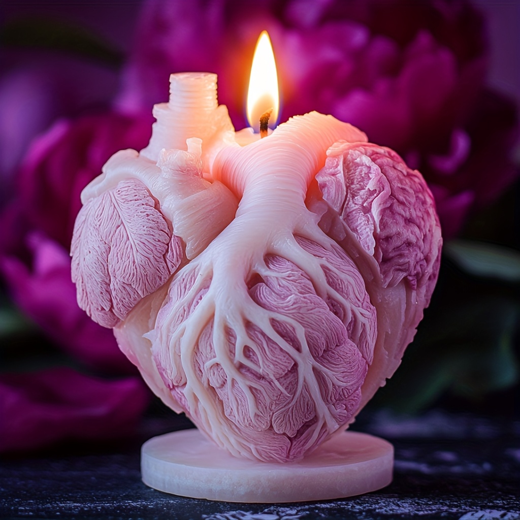 

Heart Candle Mold, Resin Silicone Mold, Suitable For Diy Crafts Molds For Candles, Plaster, Soap, Suitable For Home Decoration, Car Decoration Diy Mold, Valentine's Day