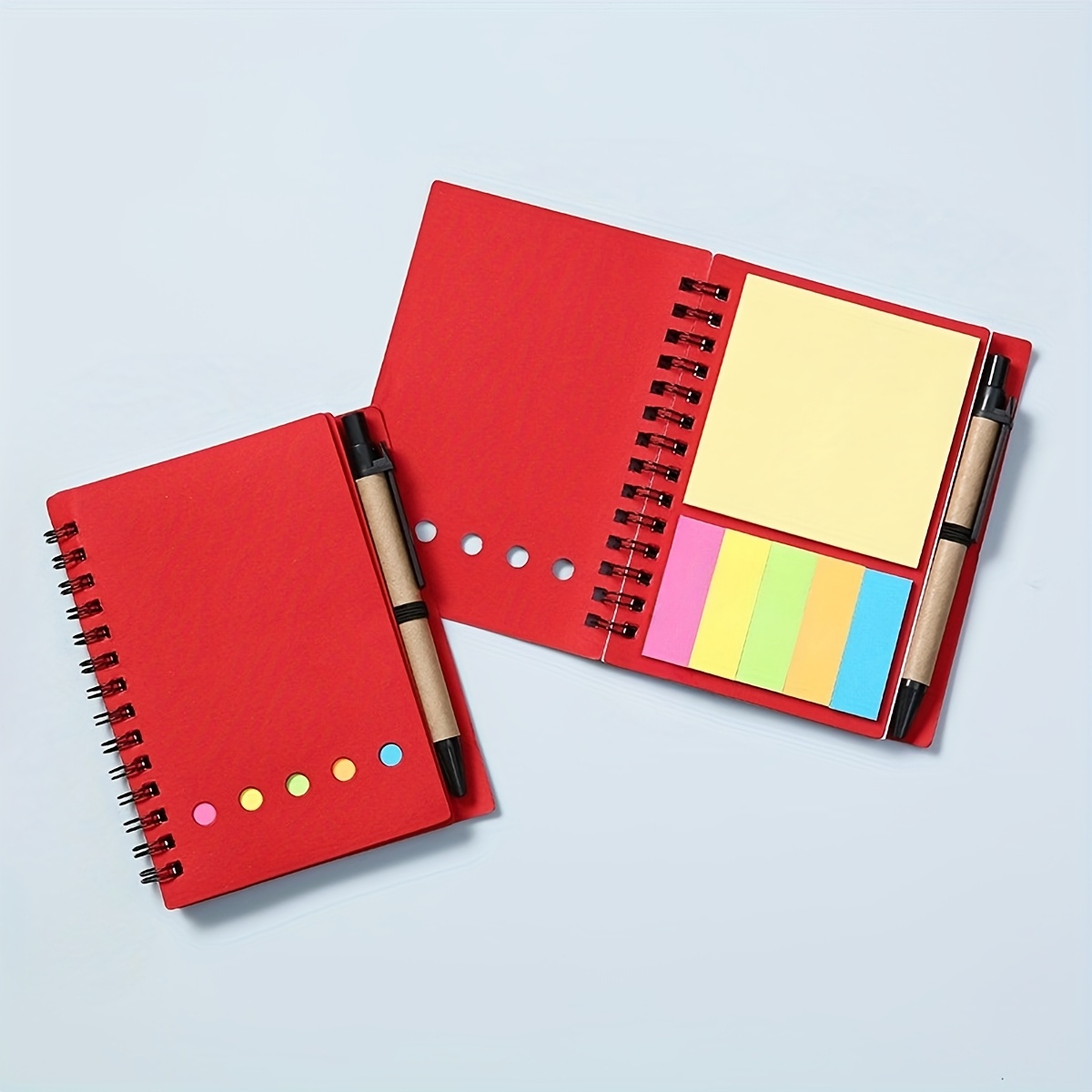 E-shop (mit neutralem Stift) Taschennotizbuch und Haftnotizen-Set mit anpassbarem Text und Design, minimalistisches, strukturiertes Design für