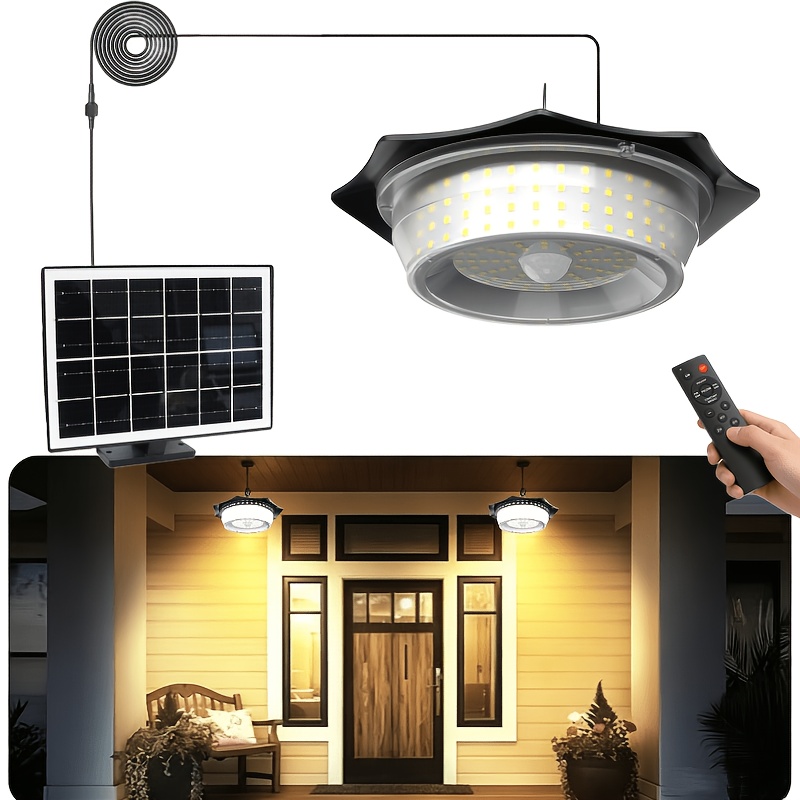Image of Solar Lights For Outdoors, Solar Pendant Lamp For Indoor And Outdoor With Remote Control, 5 , Motion-sensing Pendant Lights Suitable For Shed, Garage, And Home