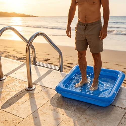 vasca di pulizia portatile e pieghevole per piscina, per della piscina delluso, serve anche come vasca da bagno per i piedi e vasca per la pulizia dopo il . pompa ad aria non
