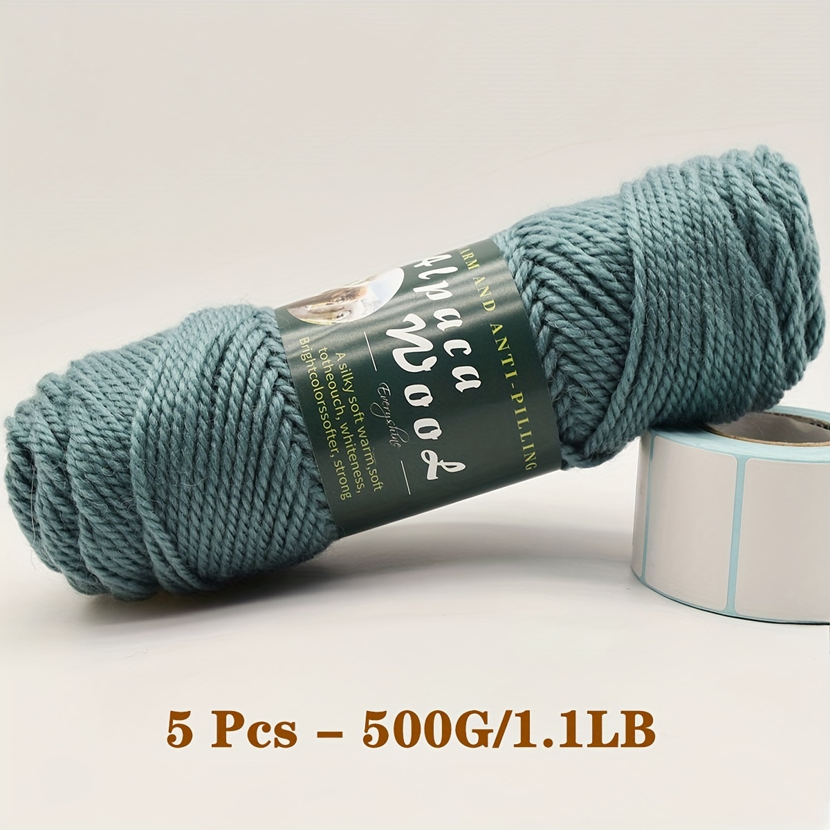 TEMU 5-pack Yarn, Blend For Knitting Sweaters, Scarves, - 1.1lb Each,