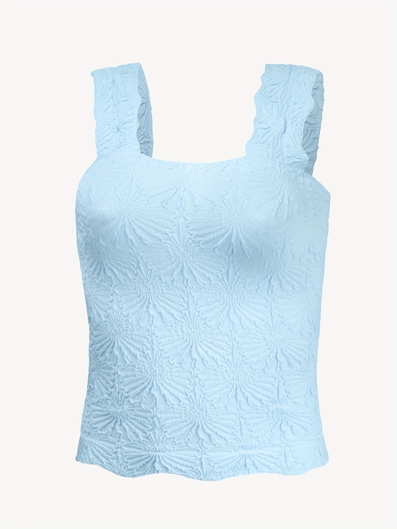 Aeropostale French Blue Floral V-Neck Cami Tank Top XL Cotton Stretch  Strappy