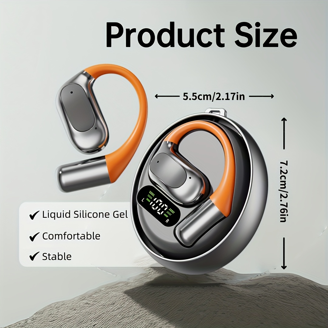 2025 new rotating wireless headphones with power display type c charging port touch operation high fidelity hd   compatible with all smartphones suitable for meetings sports   gaming etc sports earbuds noise canceling earbuds details 1
