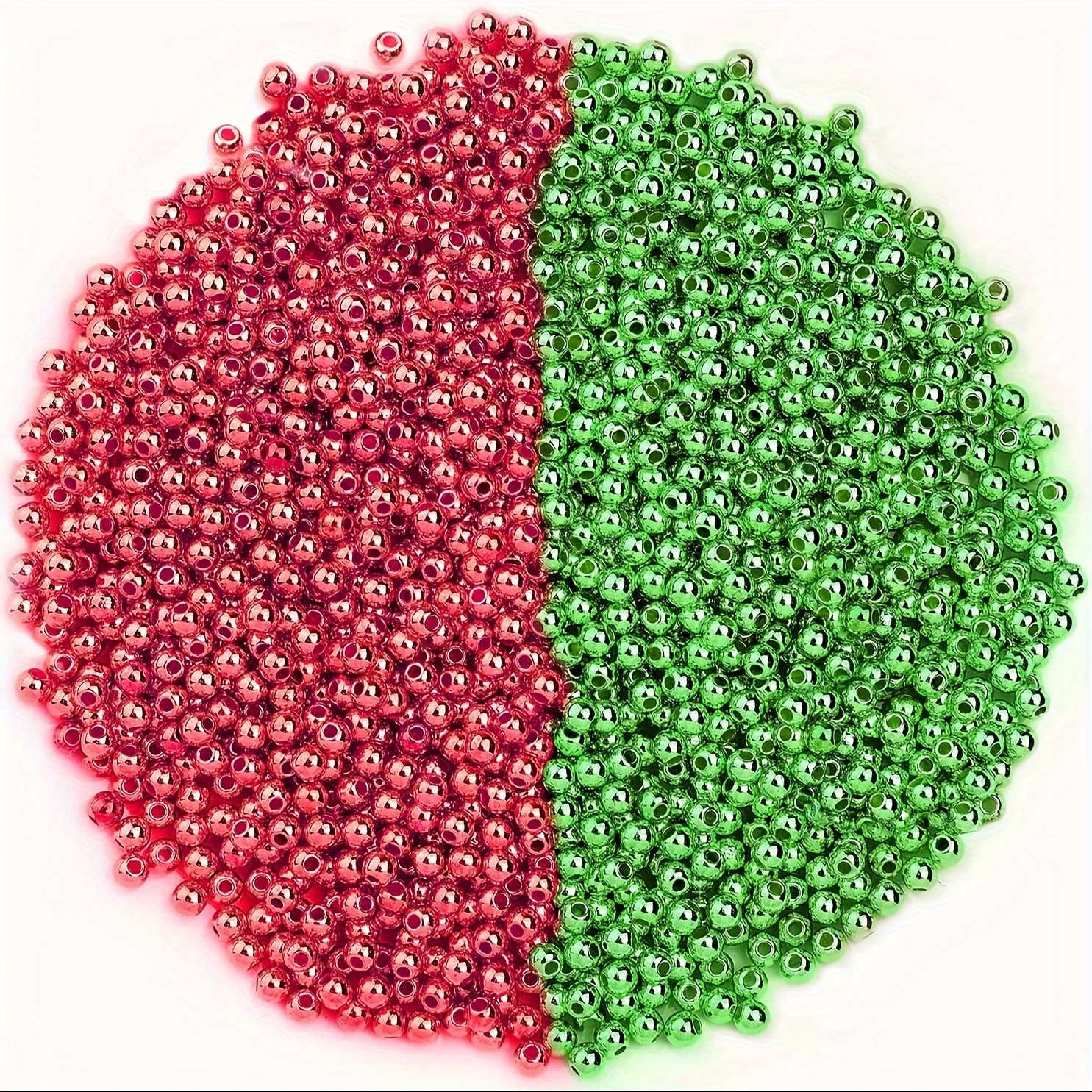 

4mm Smooth Round Christmas Beads, Plastic Bead Assortment For Diy Bracelet Necklace Jewelry Making, Red And - Craft Supplies For Holiday Decorations & Gifts