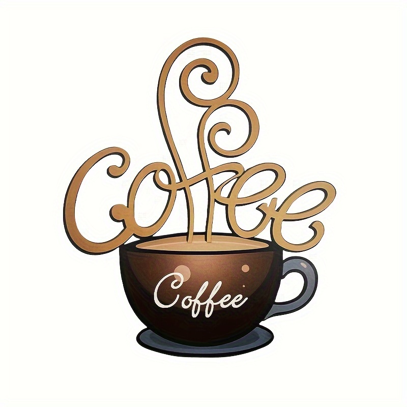Image of Chic Metal Coffee Cup Wall Art - Kitchen, Decor | Ideal Holiday Gift