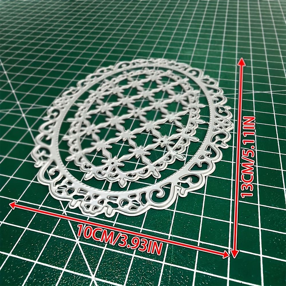 TEMU 1pc Elegant Floral Metal Die Cut Stencil - Handmade Greeting Card & Scrapbooking Embossing Template With Intricate Lace-like Patterns, For