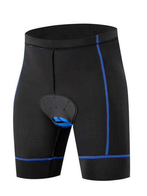 Men's Solid High Stretch Cycling Shorts With Pocket Design, 3D Padded Bicycle Riding Pants Bike Biking Clothes Cycle Shorts
