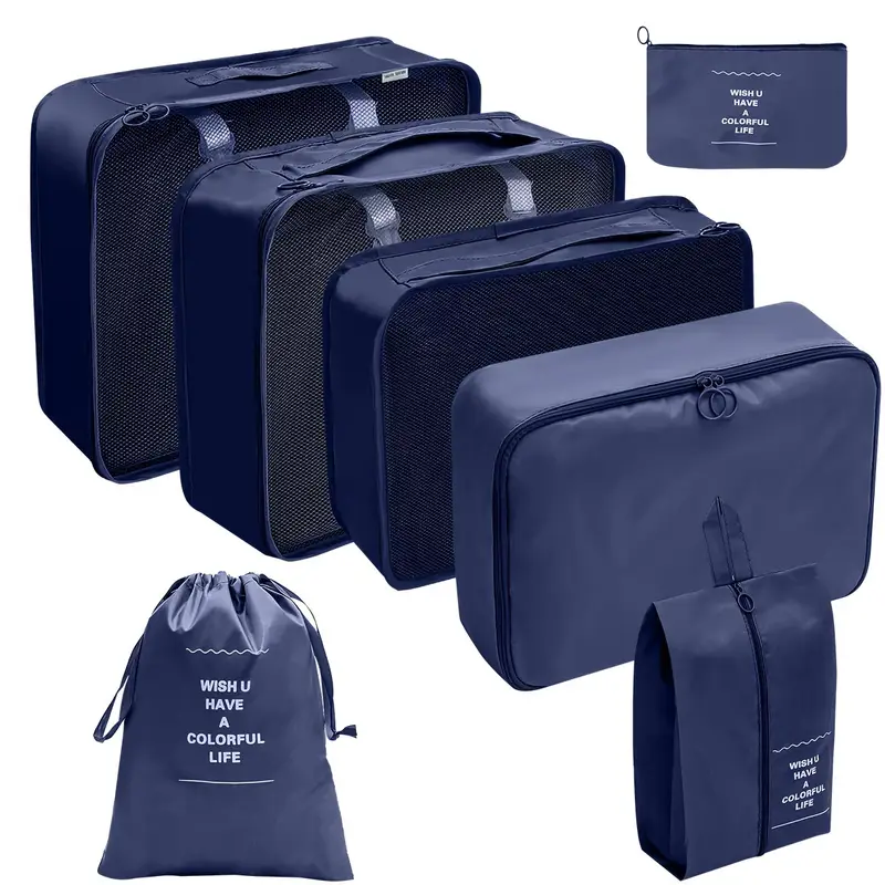 3 Pz/set Abbigliamento Imballaggio Cubi Borsa Da Viaggio Per Camicie Pantaloni Borse Per Indumenti Organizzatori Per Bagagli Necessaire - Foto 6