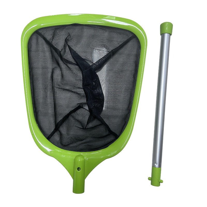 Professional Leaf Skimmer Net With 12" Aluminum Pole For Pool Spa And Hot Tub - Durable Pe Material Perfect For Removing From Water Surfaces, Pool Skimmer Additions