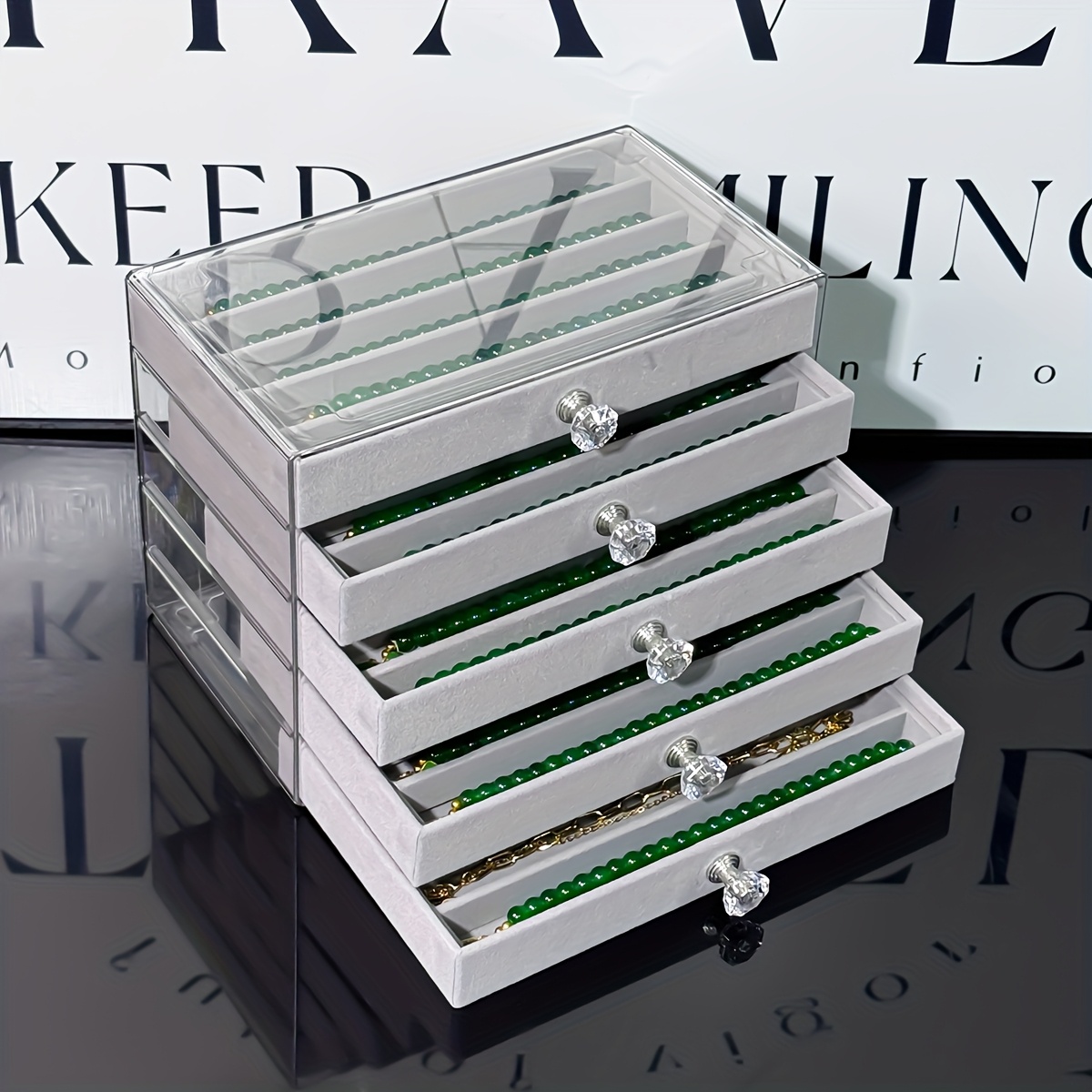 Desktop Jewelry Organizer, Multi-Layer Storage Box