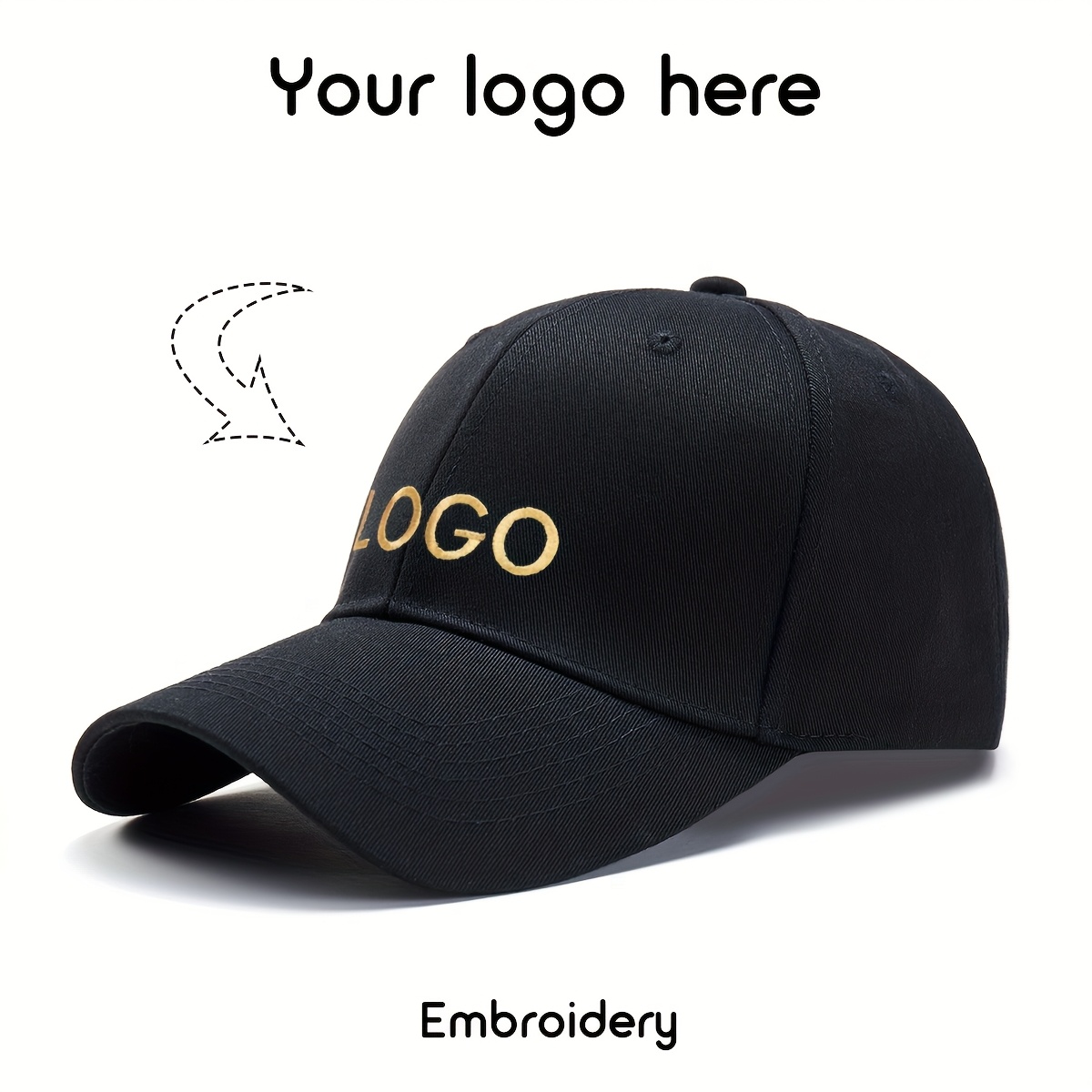 E-shop 1 Individuell bestickte Hardtop-Baseballkappe, Mehrere Farben erhältlich, Verstellbarer Kopfumfang, Einfach stilvoll