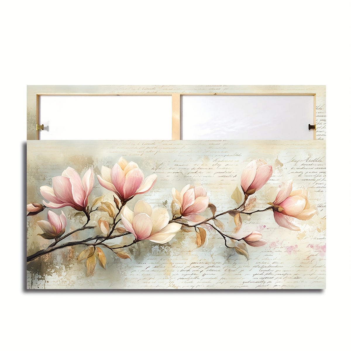 TEMU 2d Flat, 2d Flat, A Large Modern Decorative Canvas Wall Art With A Frame, Measuring 50x100cm (20x40 Inches), Featuring Elegant Pink And Flowers