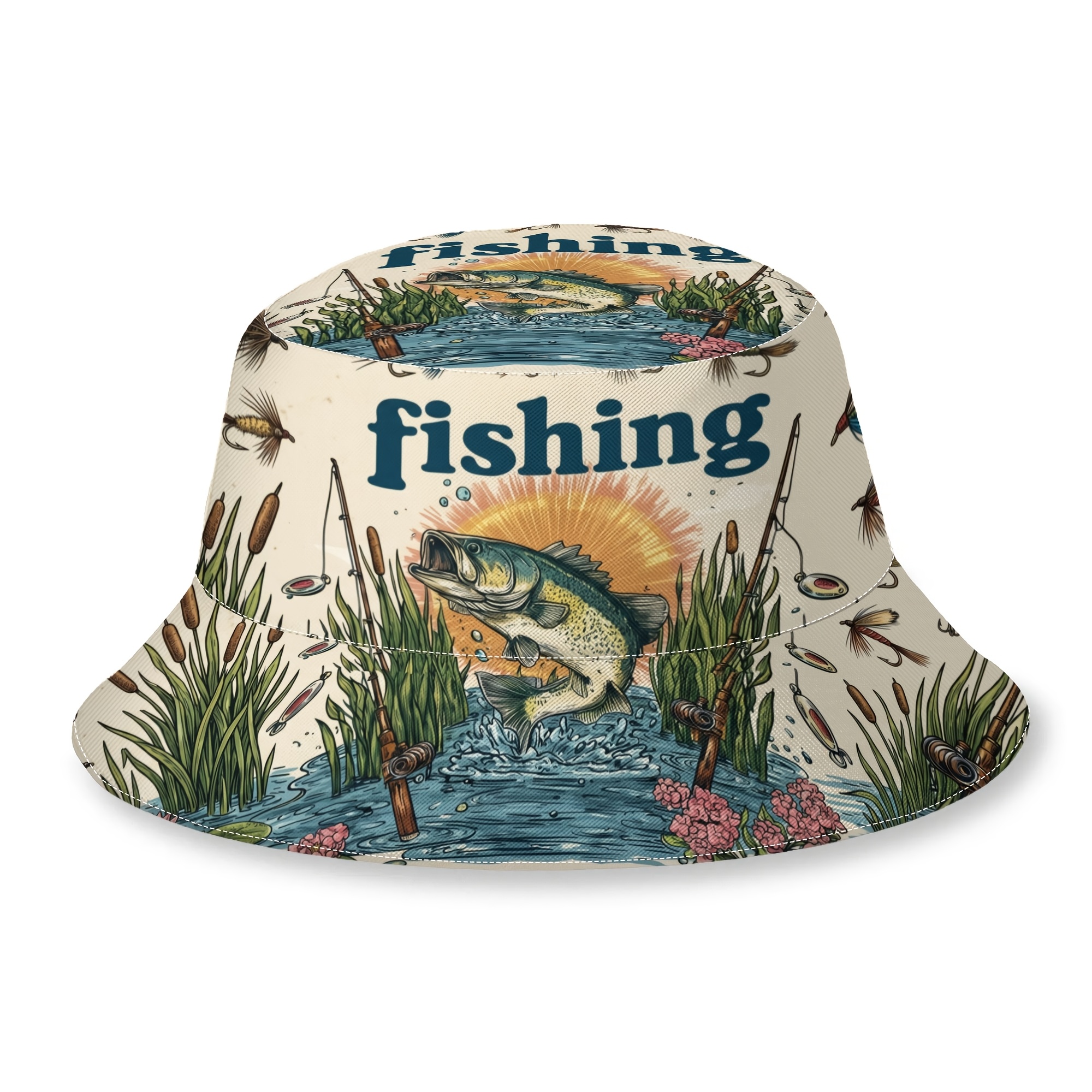 TEMU 1pc Bucket Hat Men Women's Thin Hat Lakeside Fishing Gear Summer Bucket Hat