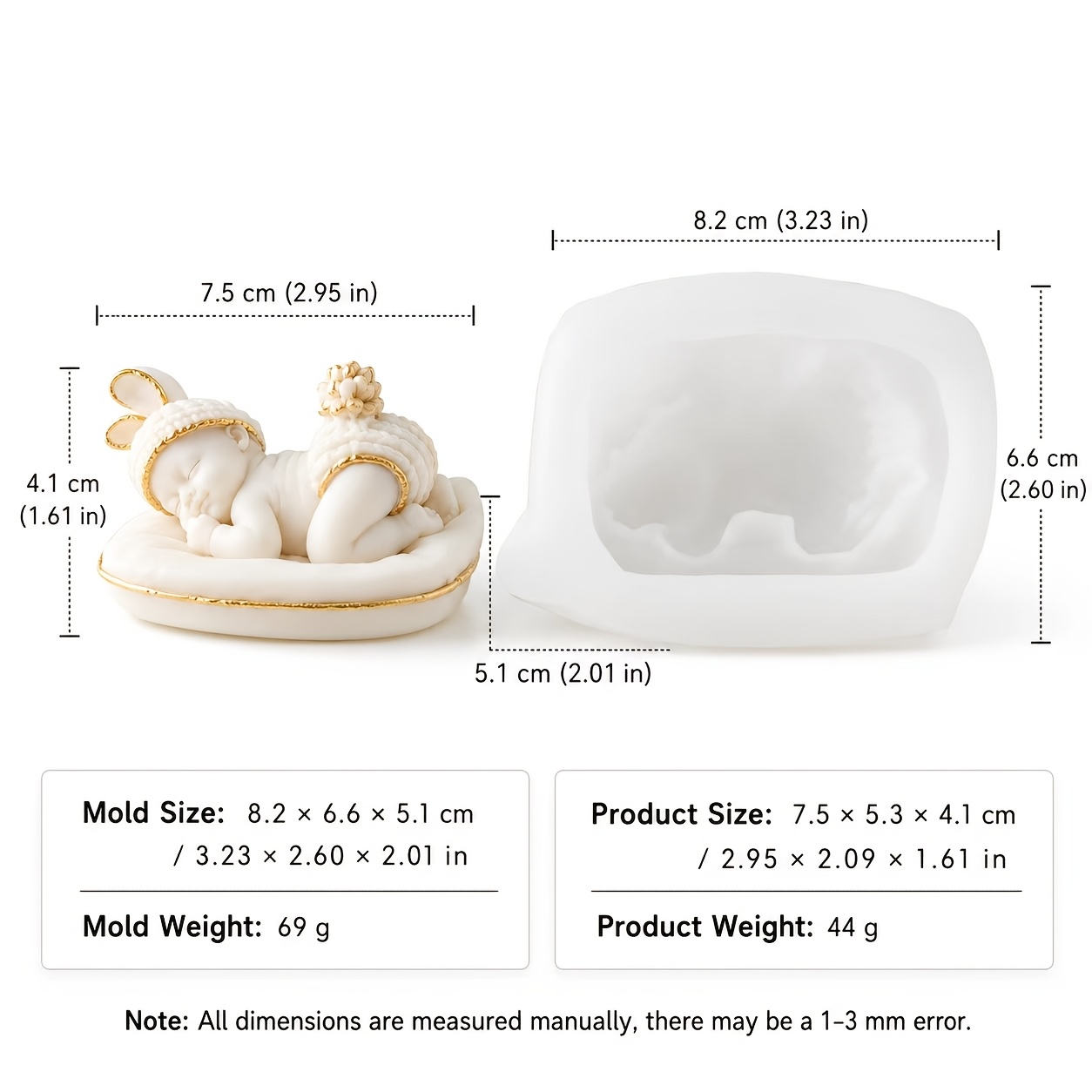 TEMU Moule à bougie en pour enfants pour coulage de résine époxy, cadeaux/fabrication de savons et bougies