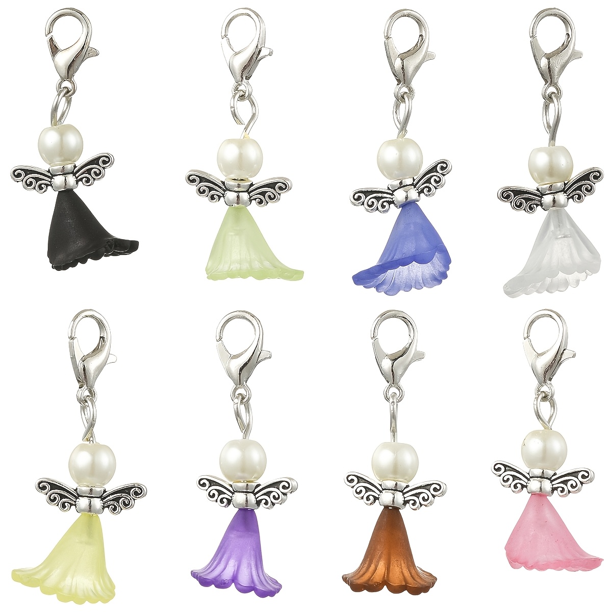 Image of 60pcs Multicolor Charm Keychains Suitable For Backpacks, Phone Cases, Handbags - -themed Decorations With Wings &, Durable For Daily Use & Holiday Gifts (60pcs Bulk)
