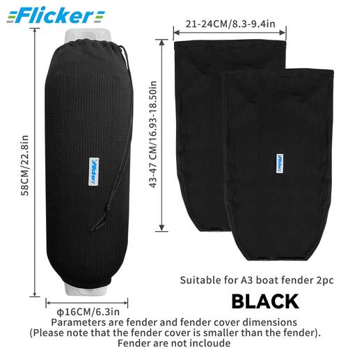 item picture boat fender covers black 2 pack boat bumper covers marine boat fender cover for win eye and center rope fender durable polyester boat fender not included
