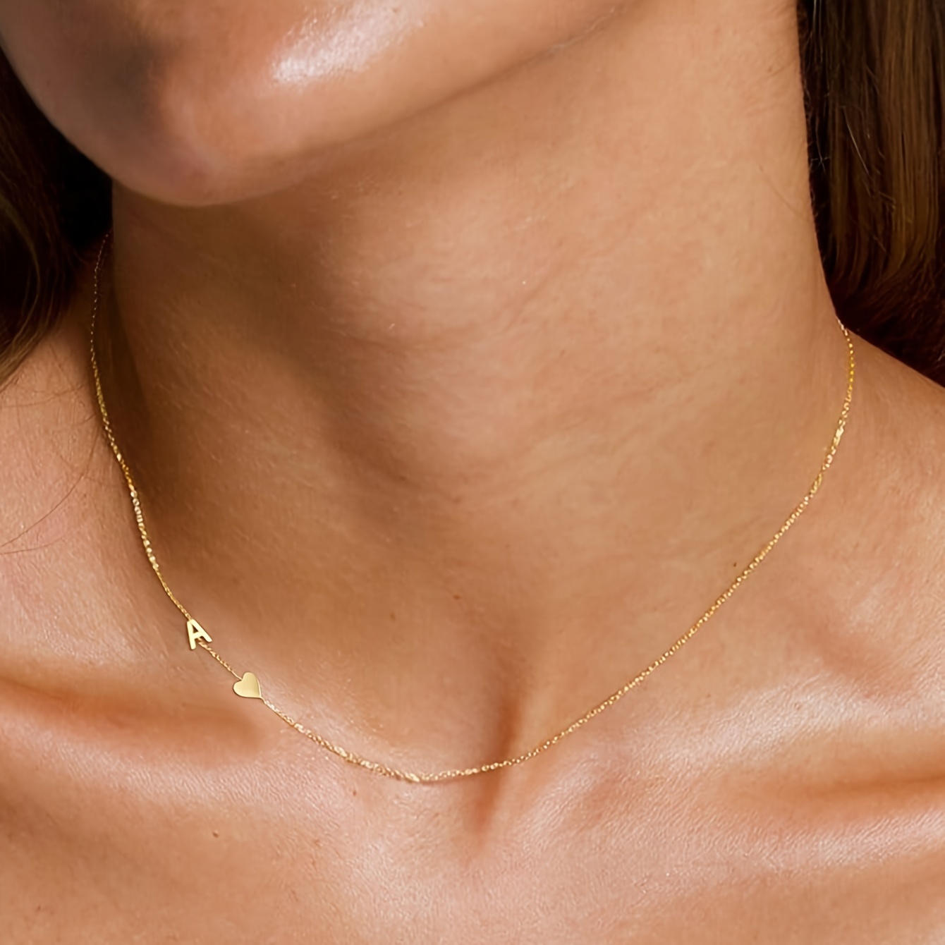 

1pc Elegant Golden-tone Choker Necklace - A-z Letter , Stainless Steel, Ideal For Women & Teen Girls, Vacations & Parties