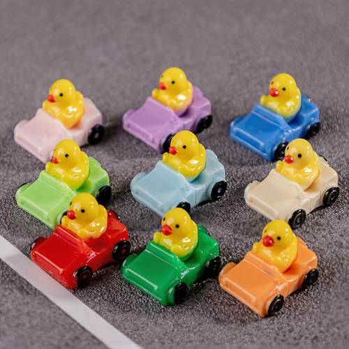 10 30pcs cartoon small car resin mini ducks colored mini car ducks cute and durable home office decoration and gifts