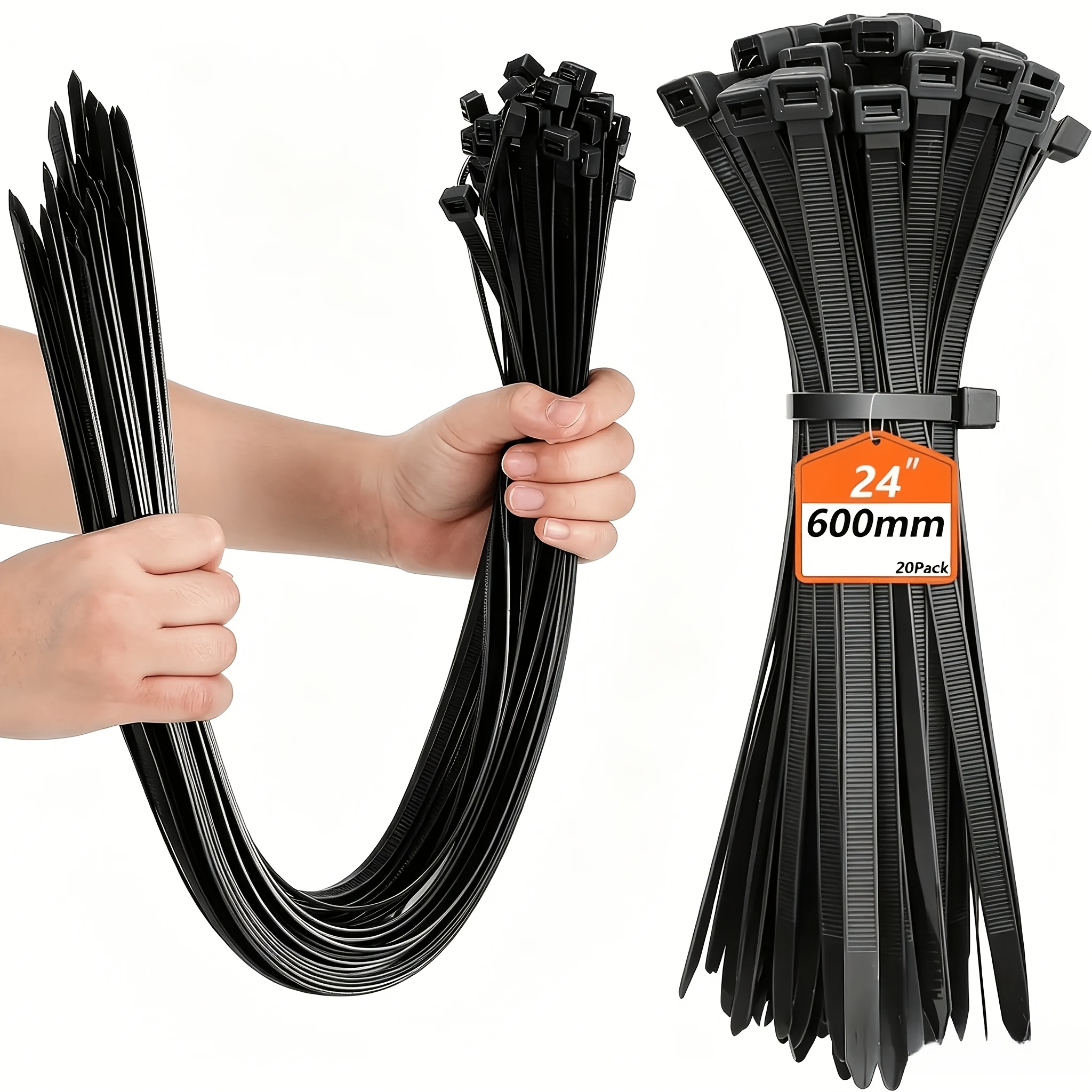 Image of 600mm Long - Versatile For Electrical, Plumbing, Automotive, Domestic, Outdoor, And Industrial Applications - Ideal For Cable Organization