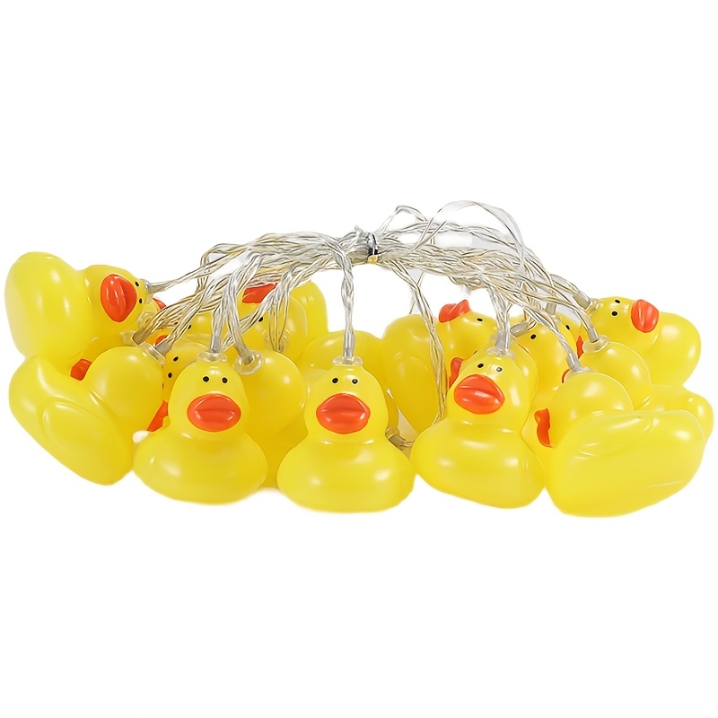 TEMU 1pc 10/20 Led Battery Operated Yellow Duck String Lights, Battery Powered (no Battery), No Plug, For Easter Bedroom And Holiday Decor Festive
