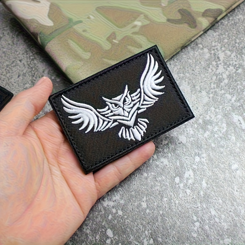 E-shop 1 Stück Besticktes Quasten-Eulenarmband mit , Klettverschluss-Schulterpatch Adlerabzeichen in ausgebreitetem Flügeldesign – Persönlichkeitsbadge
